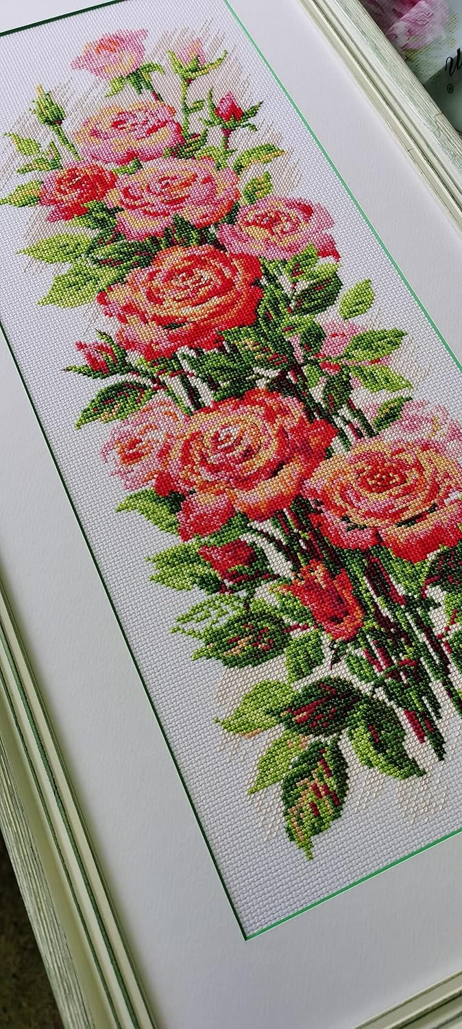 RIOLIS Counted Cross Stitch Kit 7.75"X19.75"-Blooming Roses (14 Count)