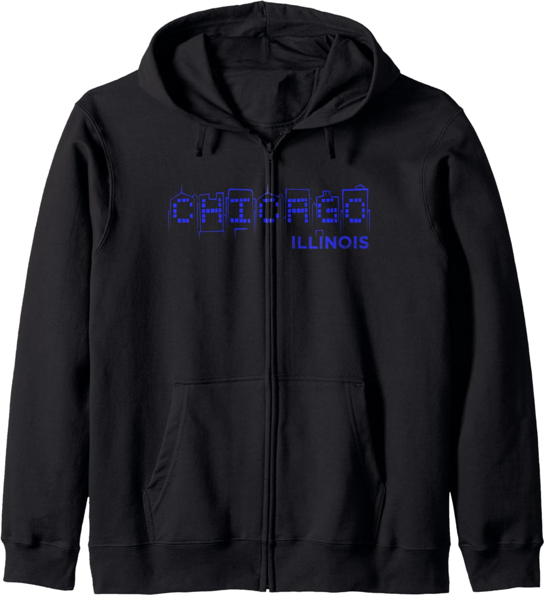Chi Town Heimatstaat Windy City Chicago Illinois Skyline Art Kapuzenjacke