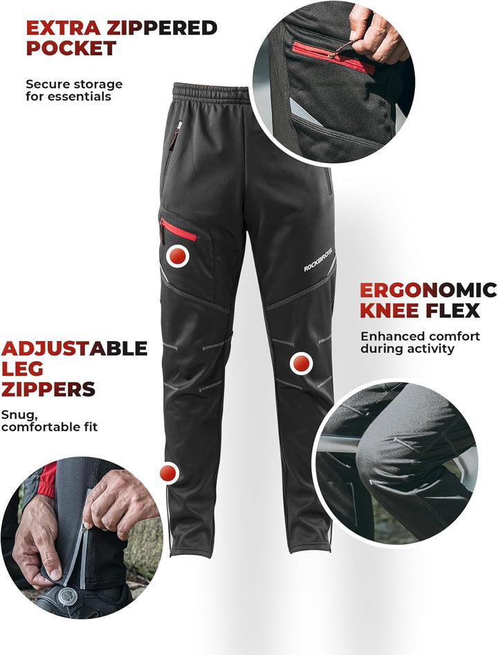 ROCKBROS Winter Jacke/Hose Fahrradbekleidung Herren Fahrrad Radjacke Lange Windjacke Radhose Freizei