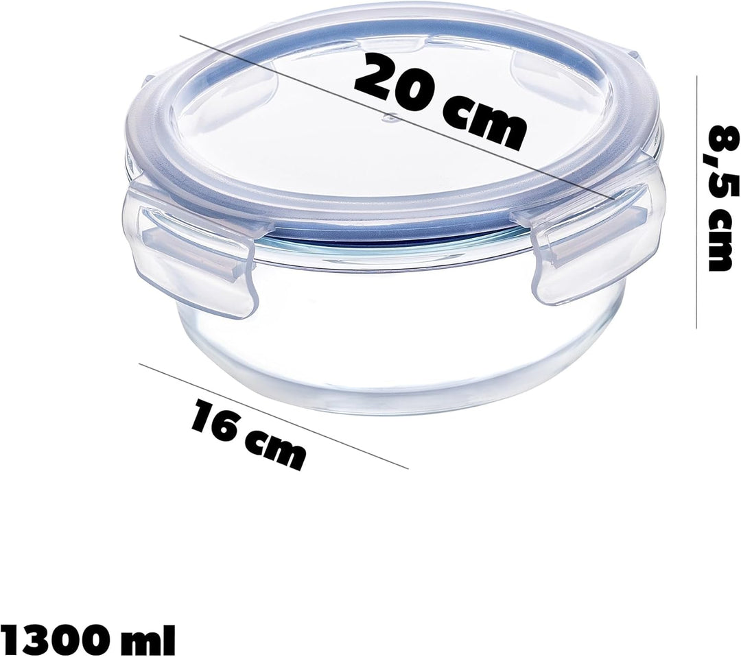 KADAX Glasbehälter Set mit Deckel, 3 Grössen 370/1300/1520 ml, luftdichte Frischhaltedosen aus Glas,