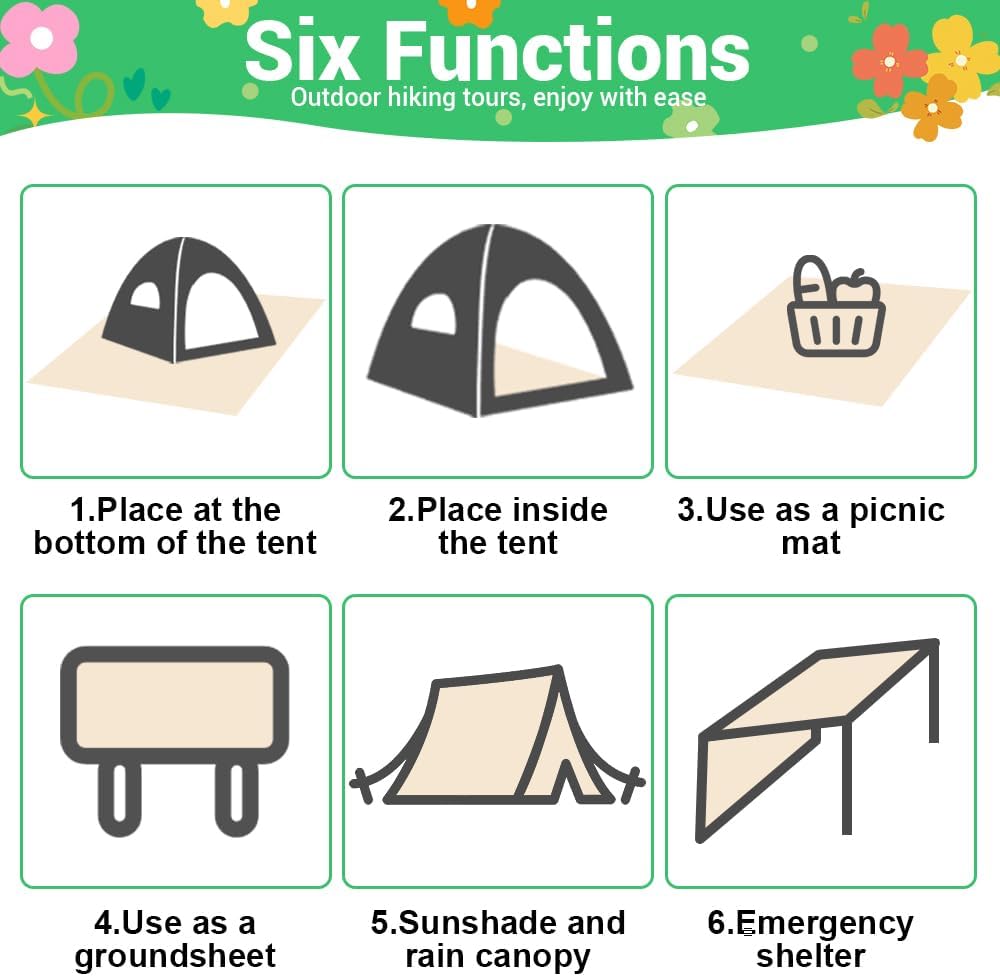 Picknickdecke wasserdicht, 145 x 210 cm Mini picknickdecke, Wasserdicht und schmutzabweisend, Ultral