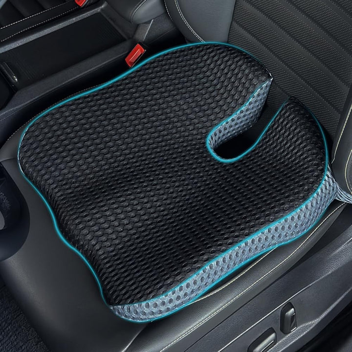 Orthopädisches Autositzkissen Memory Foam - Ergonomisches Keilkissen & Sitzkissen für Auto & LKW - E
