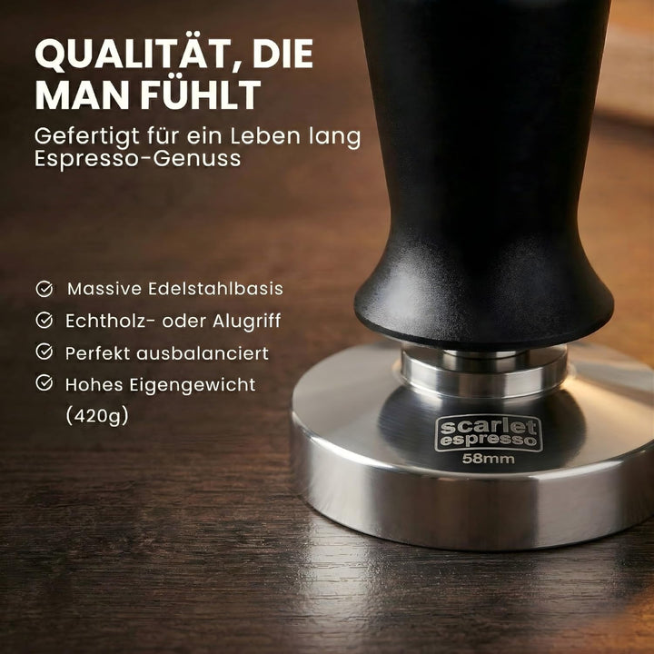scarlet espresso | Tamper »Perfetto« für Barista; auf 35 lbs Anpressdruck kalibiriert; mit Alu- oder