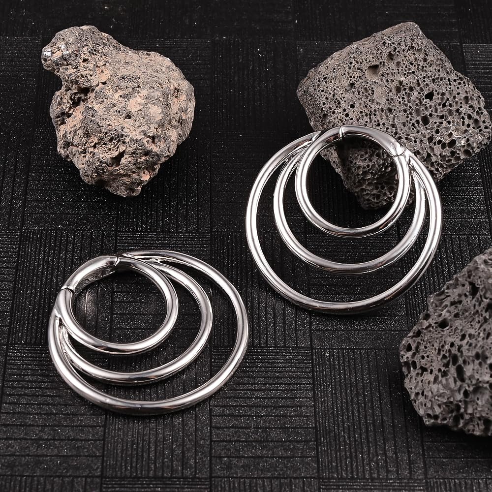 Vankula Ohr Gewichte Flesh Tunnel Weights Hangers Ringe Hoop Edelstahl für männer damen Ohrpiercing