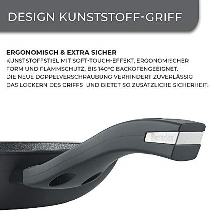 Berndes Bratpfanne Balance Enduro 28 cm, Induktion, Pfanne extrem kratzfest, Guss-Optik, antihaft-be