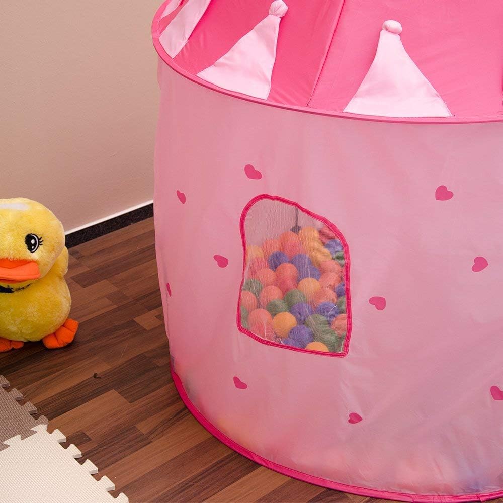 LittleTom Bällebad Mädchen Kinderzelt für Drinnen & Draussen - 100x100x135 Spielzelt Kinder Bällebad