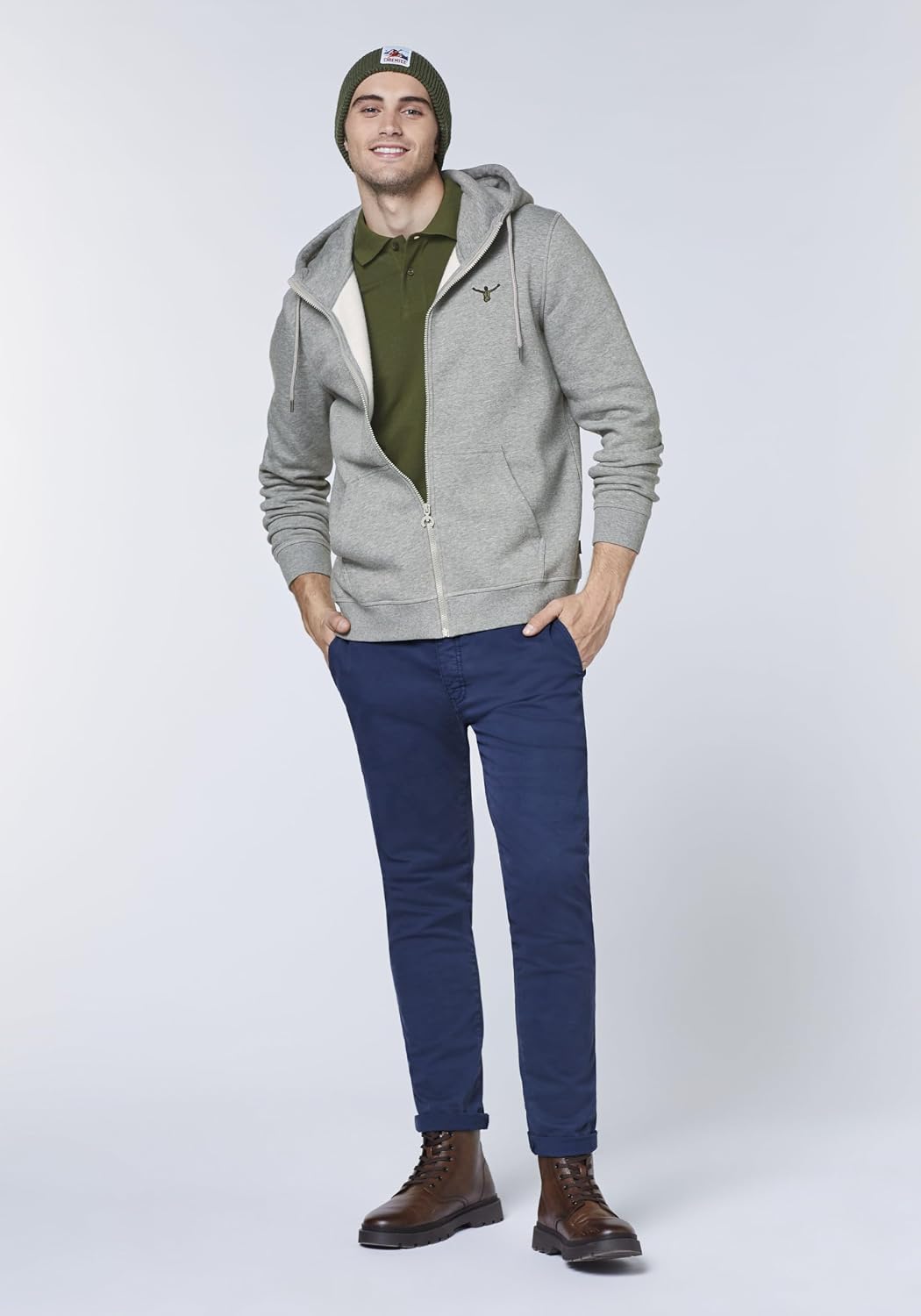 CHIEMSEE Sweatjacke mit Kapuze und Jumper-Motiven S Neutr. Gray, S Neutr. Gray
