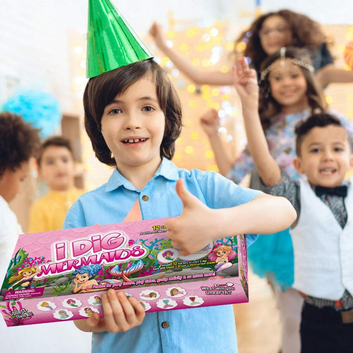 Byncceh Meerjungfrau Ausgrabungsset für Kinder-Grosses Schatzkiste Ausgrabungsset mit 12 Meerjungfra