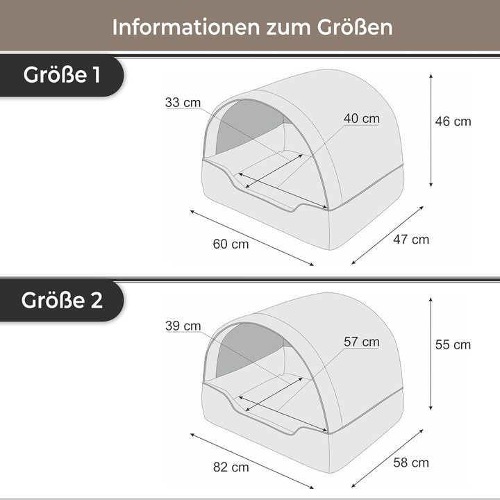 Bjird Hundebett & Hundehütte in einem - Hundehaus mit Dach für kleine und mittelgrosse Hunde - Hunde