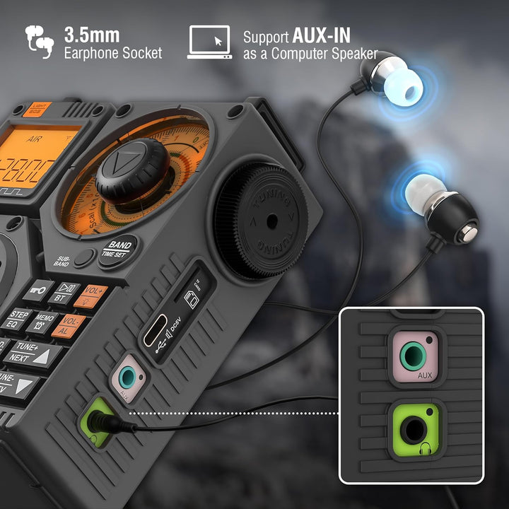 Raddy RF320 Kurzwellenradio mit App-Steuerung, FM/AM/VHF/SW/AIR-Empfänger unterstützt Bt/TF-Karte, w