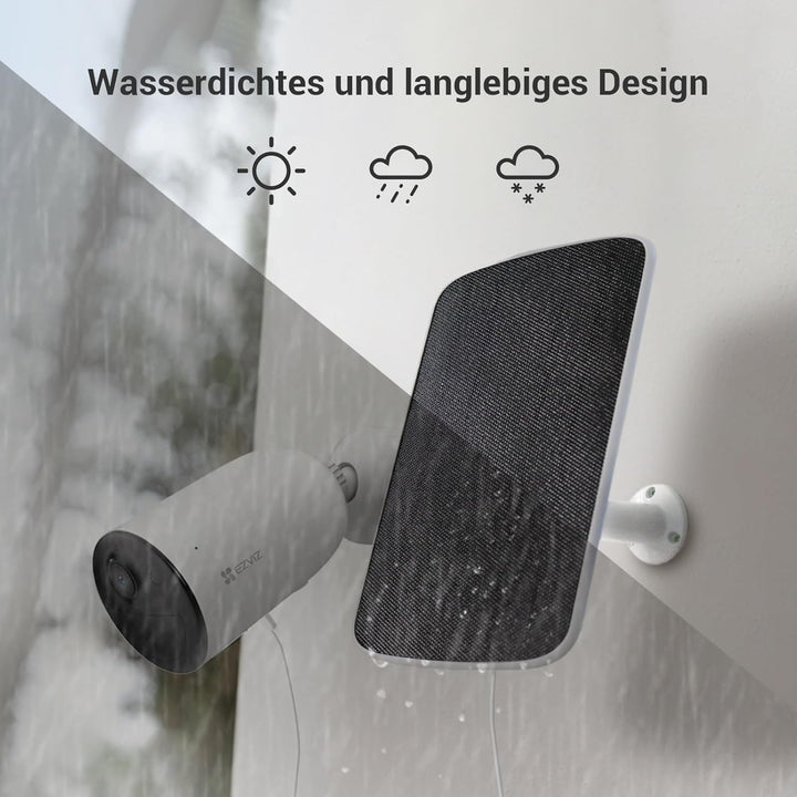 EZVIZ 6W Solarpanel mit Typ-C-Anschluss, Stromversorgung für Überwachungskamera Akku Solar, Wasserdi