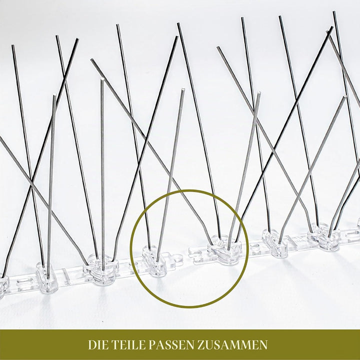 25 Meter Premium Taubenabwehr **40 V-förmige INOX-Spikes** Made in EU