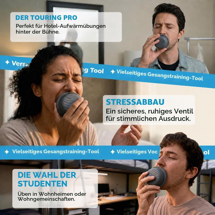 Stimmdämpfer für Sänger - Reduziert den Schall um 30 dB, Freihändig und Atmungsaktiv, mit Verstellba