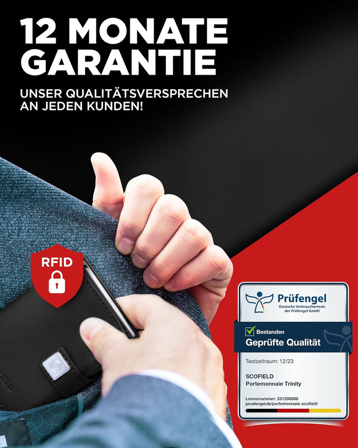 Geldbörse Herren | Portmonee Herren für 9-11 Karten | Geldbeutel RFID Schutz | Portemonnaie | Wallet