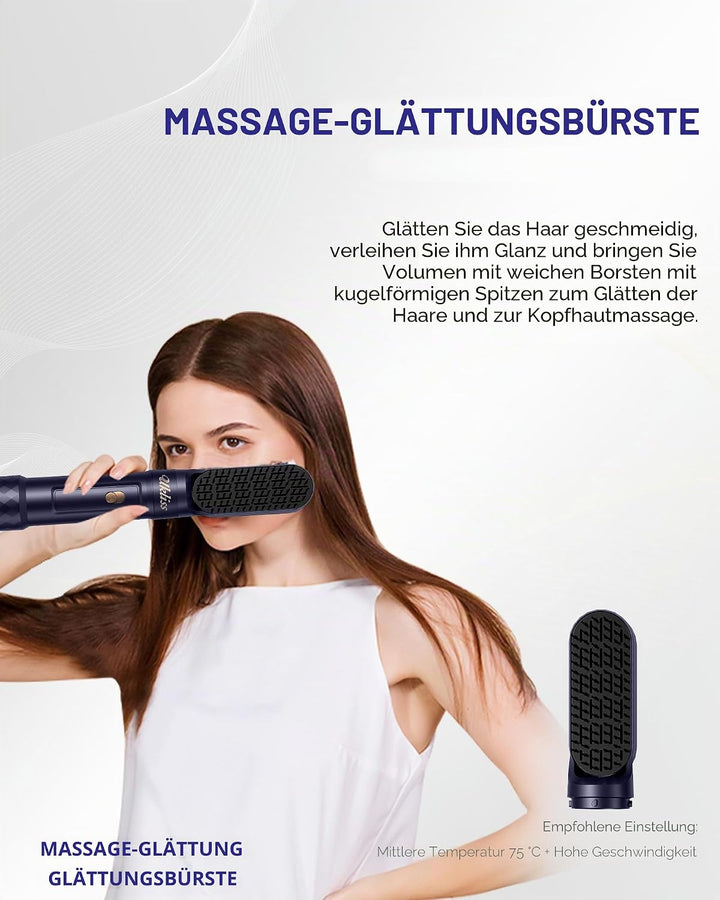 UKLISS Haartrockner &amp; Haarstyler 6 in 1, Automatisch Airflow Lockenstab, Hair Dryer, Rundbürstenföhn