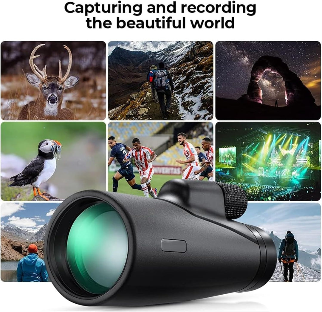 Monokular Teleskop, 12x50 Monoculars,mit BAK4-Prisma und FMC-objektiv, mit Smartphone Halterung stat