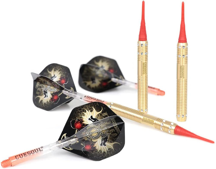 Cuesoul 16 Grams Deluxe Soft Tip Darts Set with Luxury Case（Dragon Series） JL-STL-B1108+D601, JL-STL