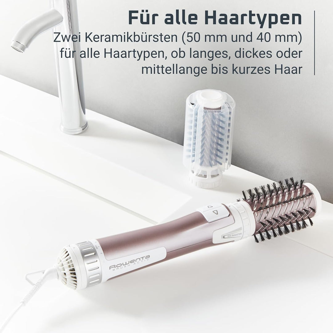 Rowenta Warmluftbürste CF9540 Brush Activ Premium Care | Mit Naturborsten | Kaschmir-Keratin-Beschic