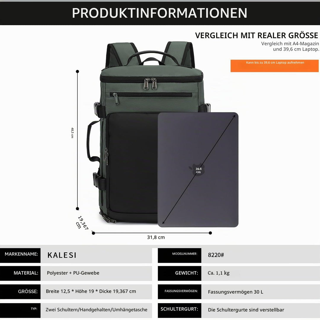 Sporttasche, Rucksack, 4-Wege, wasserdicht, mit Schuhfach für Reisen, Sport, Wandern, Laptop, Busine