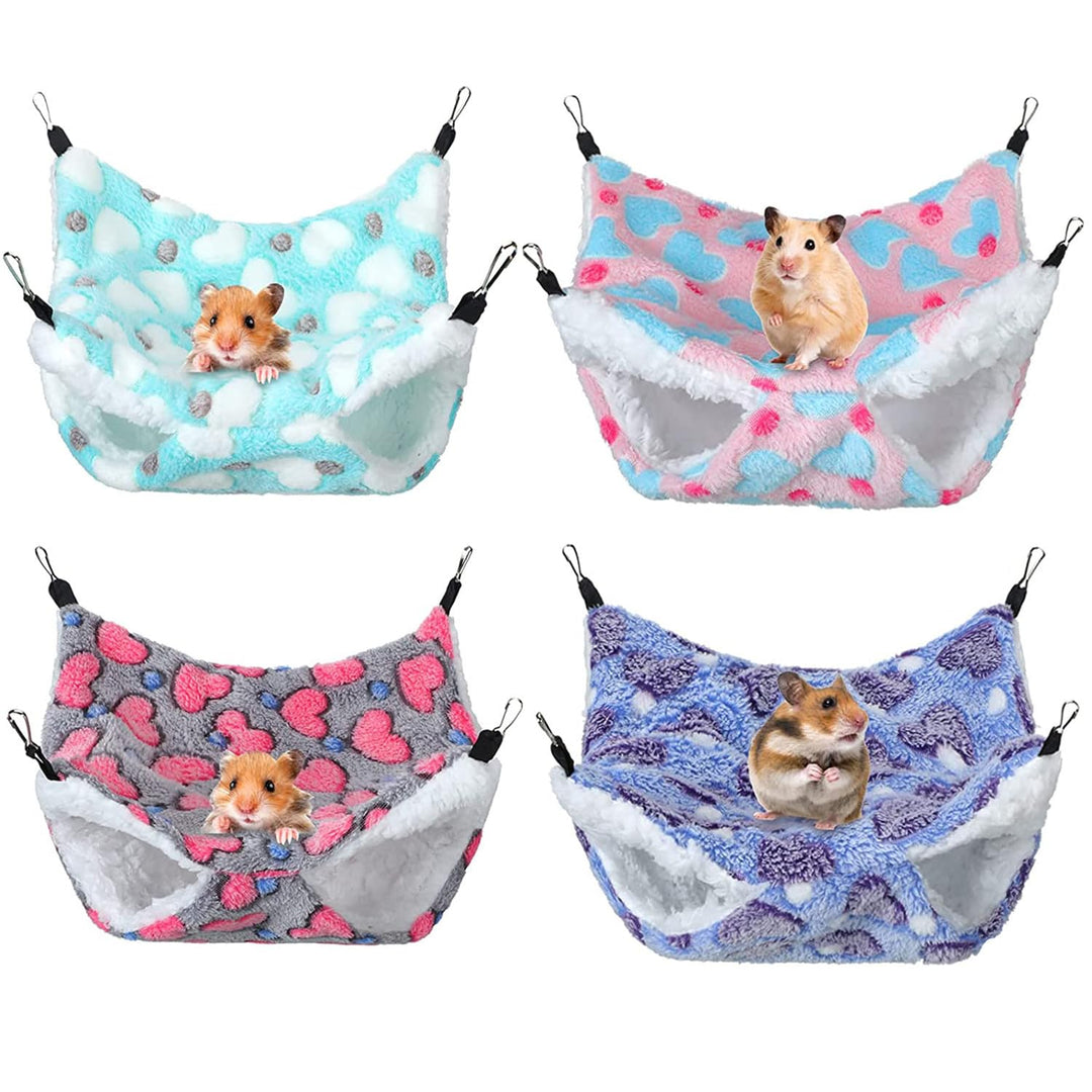 Jinavoty 4 Pcs Meerschweinchen Ratte Hängematte für Käfig, Kleintier Hängematte Frettchen Hängematte