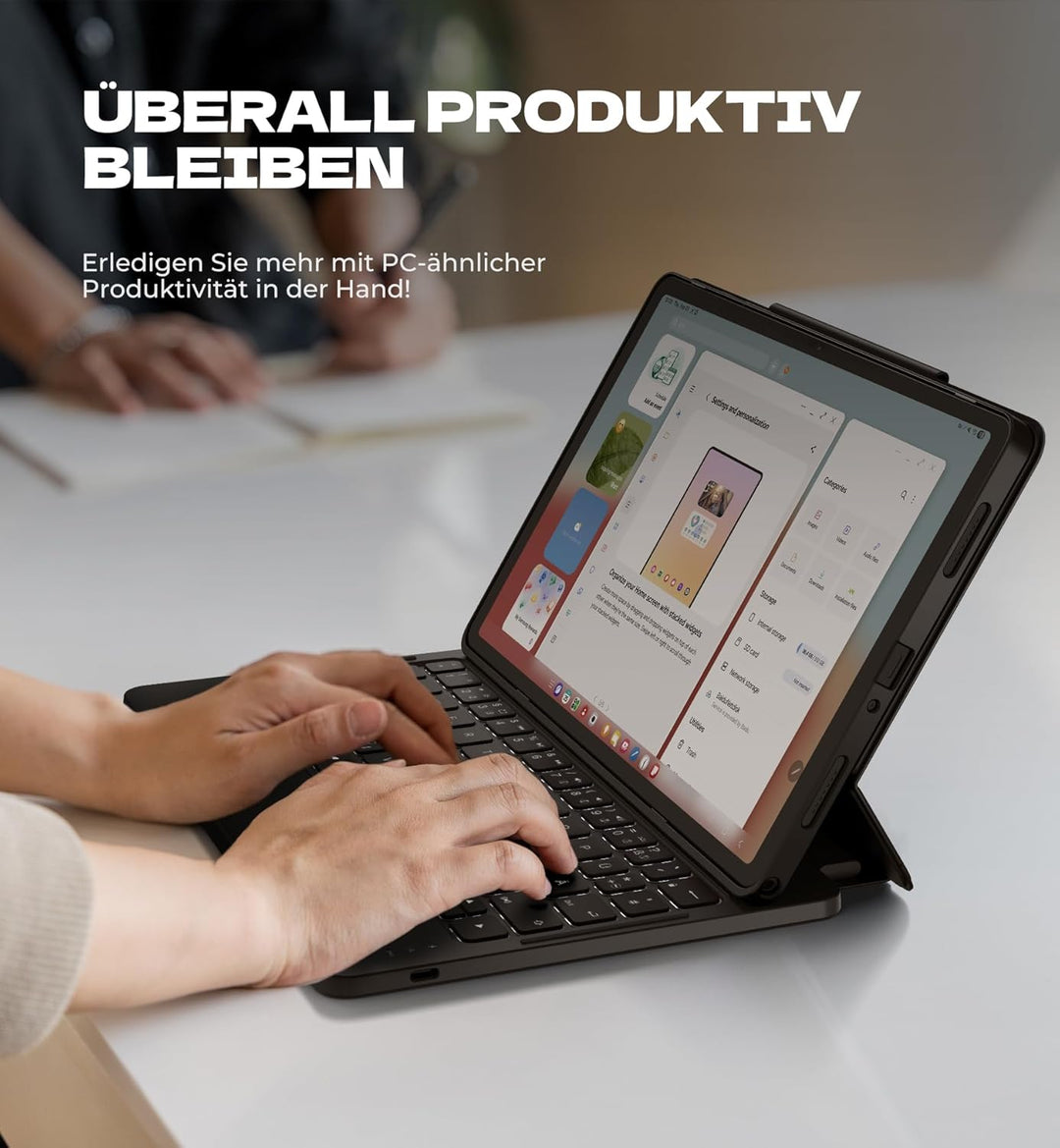 Dexnor Tastatur Hülle für Samsung Galaxy Tab A9+ Plus 11 Zoll 2023, Keyboard Cover mit Magnetisch Mu