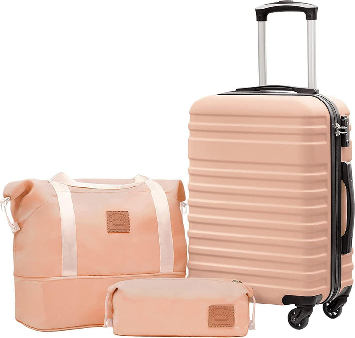COOLIFE Koffer Trolley Koffer Reisekoffer von ABS Hartschalen Trolley 4 Rollen TSA-Schloss Der Koffe