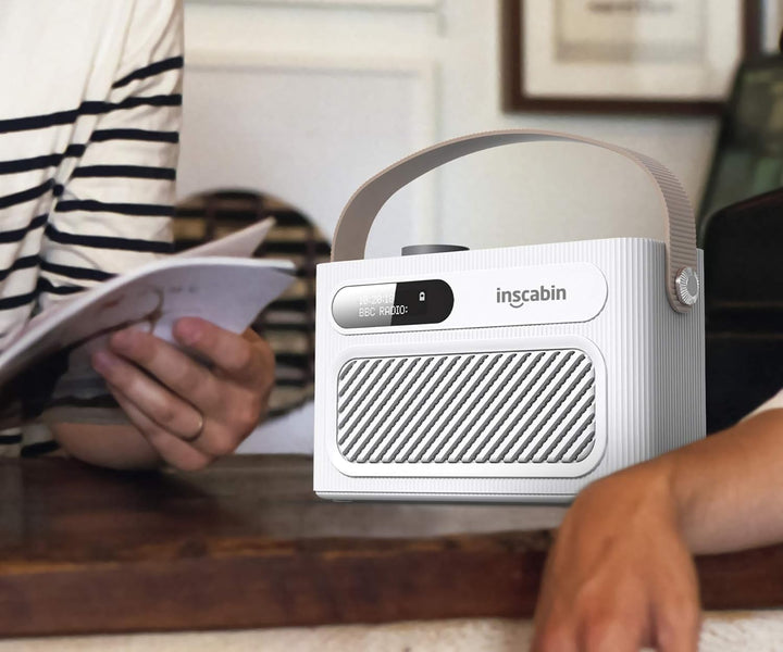 Inscabin M60 Tragbarer DAB/DAB + FM-Digitalradio/Tragbarer drahtloser Lautsprecher mit Bluetooth/Ste