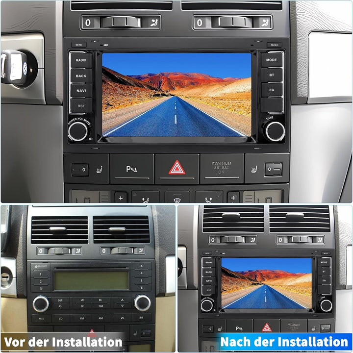 Autoradio für VW Touareg Transporter T5 Multivan, Android 12 System 2G+64G, 7 Zoll Touchscreen, Doub