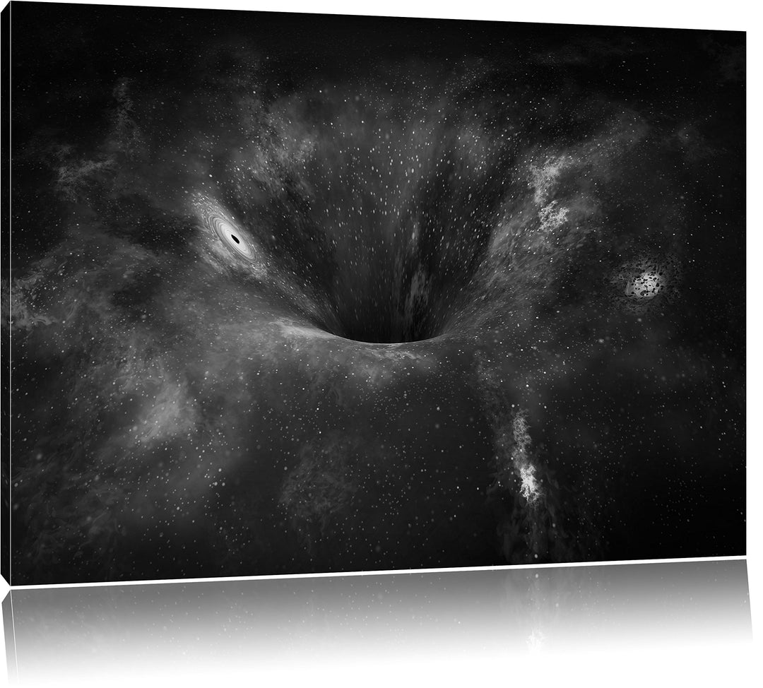 Pixxprint Loch im Weltall als Leinwandbild/Grösse: 100x70 cm/Wandbild/Kunstdruck/fertig bespannt, 10