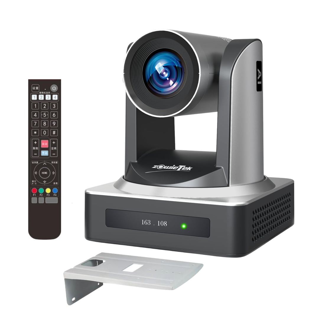 zowietek PTZ-Kamera, PTZ-Kamera mit AI-Auto-Tracking, PoE 1080P60, 20-facher optischer Zoom, HDMI 3G