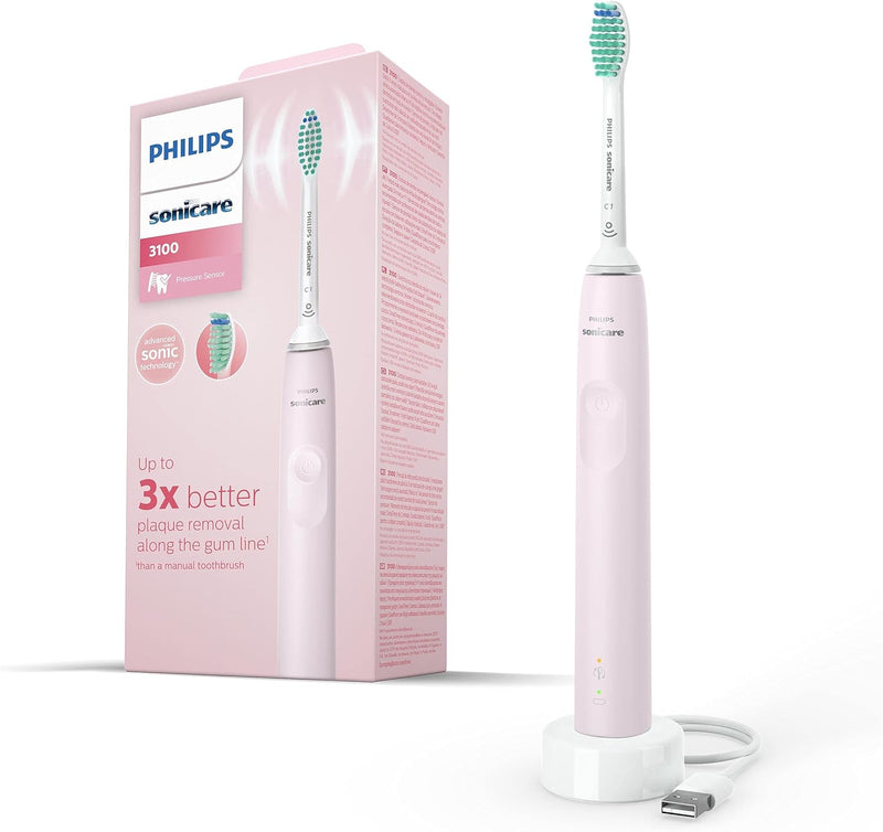 Elektrische Schallzahnbürste Philips Sonicare 3100 Series, mit integriertem Drucksensor, SmarTimer u