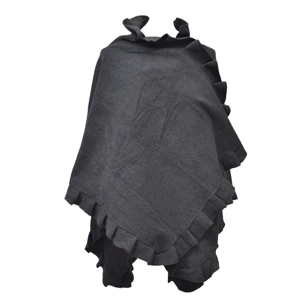 Toutacoo, Poncho Cape aus Fleece - Damen Einheitsgrösse 02-Anthrazit, Einheitsgrösse 02-Anthrazit