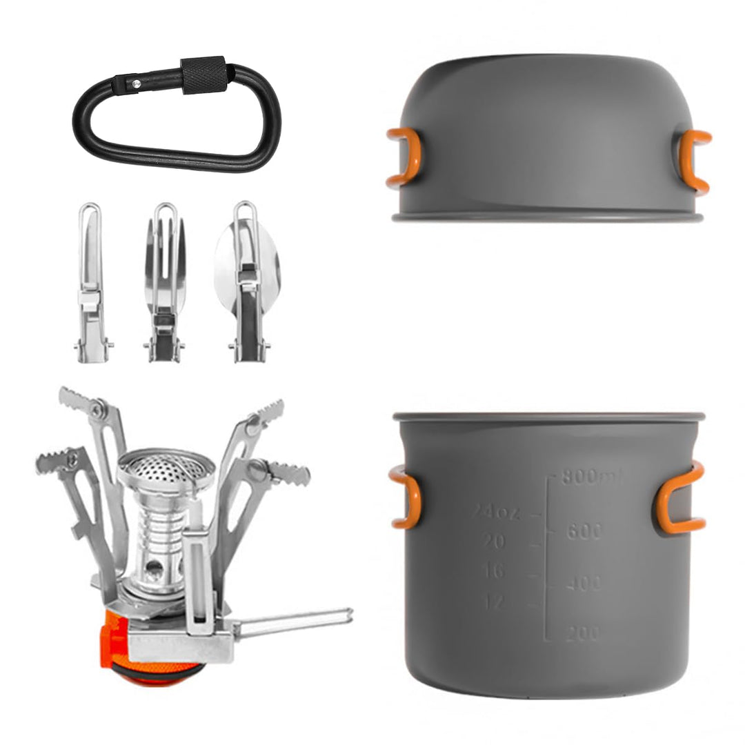 Outdoor Camping Picknick Geschirrset 1-2 Personen Camping Kochgeschirr Herd Ultraleicht Camping Koch