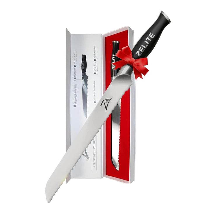 Zelite Brotmesser mit Wellenschliff, 25,4 cm Koch Messer, Deutsches Edelstahl-Küchenmesser Scharf, K
