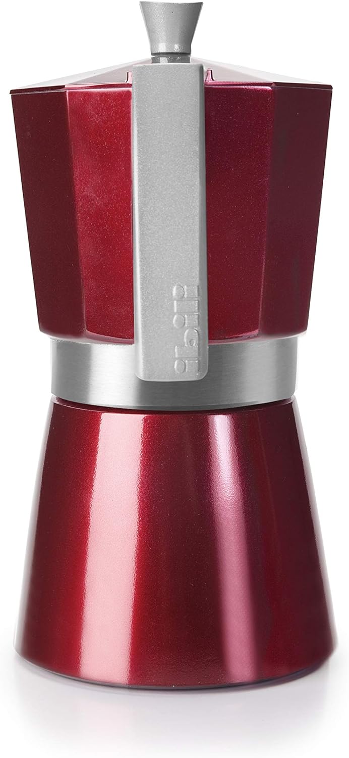 IBILI - Express-Kaffeekocher Evva Red, 6 Tassen, 300 ml, Aluminiumdruckguss, für Induktionsherde gee