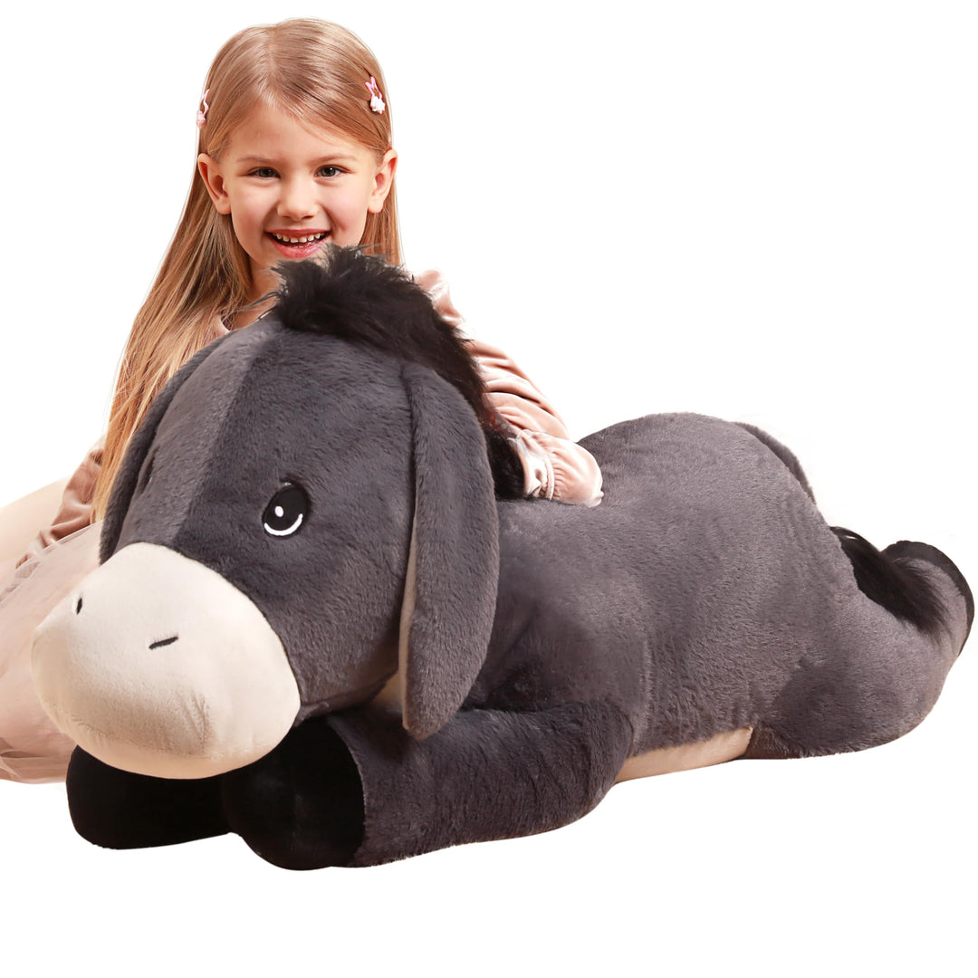IKASA Gross Esel Kuscheltier Riesen Stofftier,86cm Gross Plüschtier Riesige Plüsch Spielzeug,Geschen