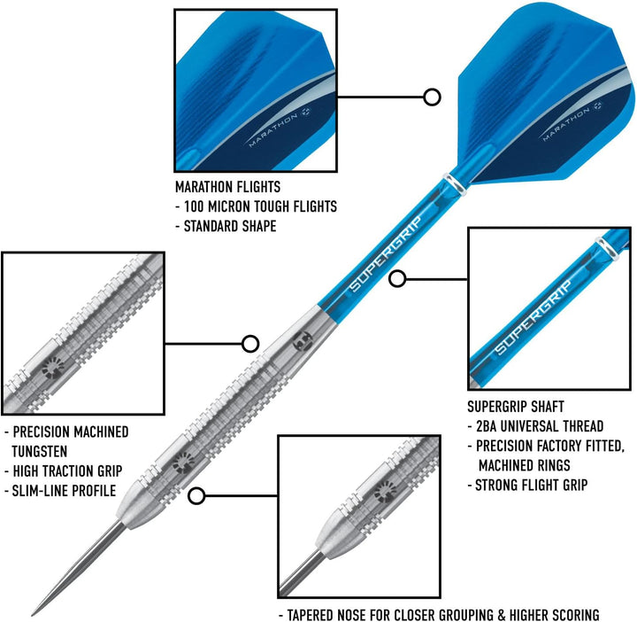 Harrows Genesis Dartpfeile aus Wolfram 22 g silber, 22 g silber