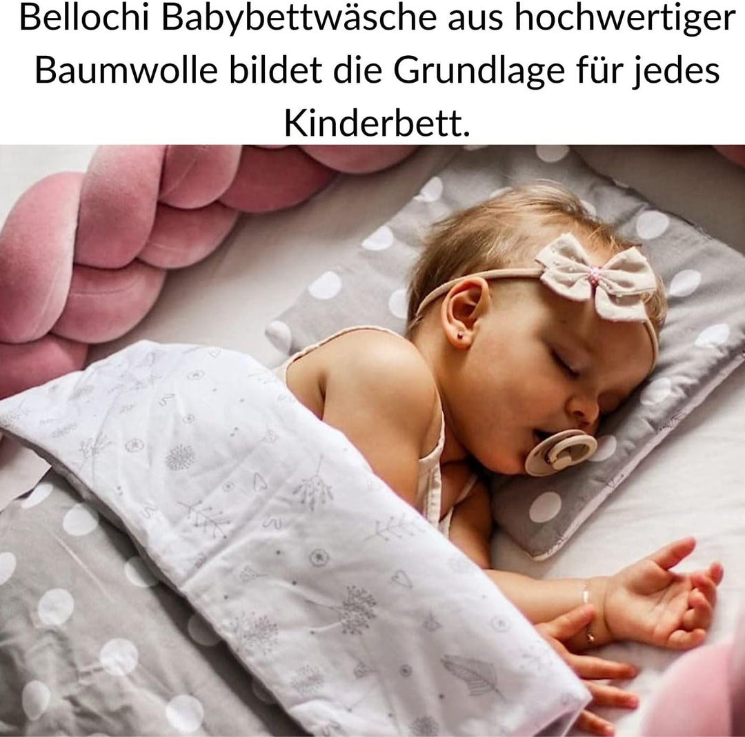 Bellochi Kinderbettwäsche 100x135 aus 100% Baumwolle, Kinderbettdecke 100x135 Set mit Kissen, Kinder