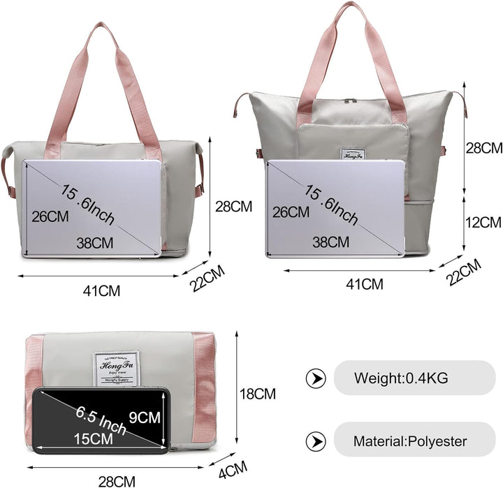 FANDARE Reisetaschen Handgepäck Tasche Faltbare Sporttasche Übernachtung Tote Handtasche Damen Herre