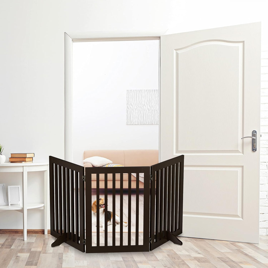 Relaxdays Absperrgitter, freistehendes Schutzgitter, HxB: 70 x 154 cm, mit Füssen, Hunde, Kindergitt