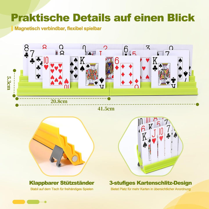 Fanwer Kartenhalter Kinder Spiele (4 Stück) Spielkartenhalter, Karten Spiele Für Senioren Und Behind