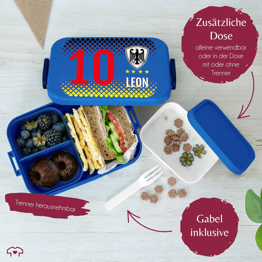 Kinder Bento Box Midi Lunchbox für Mepal Bentobox - Fussball - Deutschland Fussball Brotdose Germany