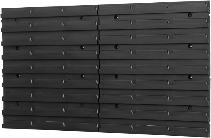 20 tlg. Wandregal Lagerregal Regale mit Stapelboxen Gr3 In Box schwarz Werkstatt, Schwarz