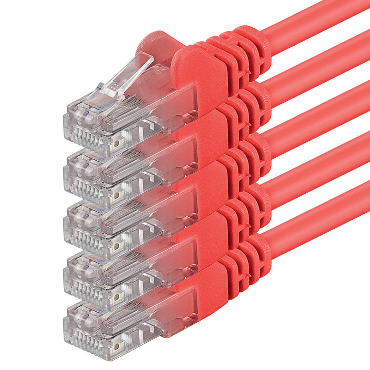 1aTTack UTP-Netzwerkkabel mit RJ45 (Cat.6, 10 Stück) 10,0 Meter 10 m rot, 10 m rot