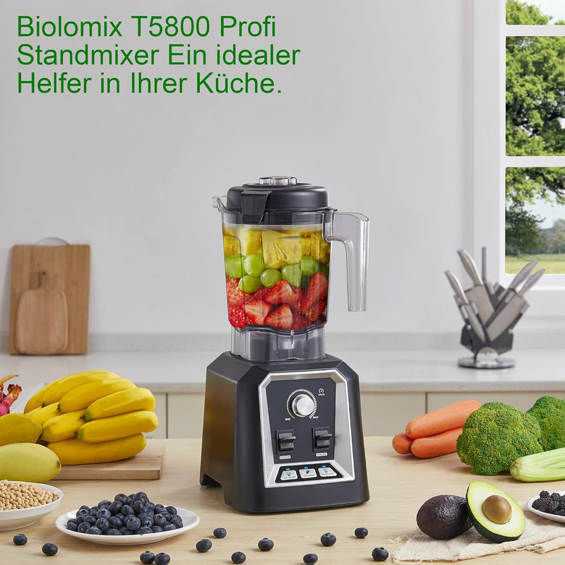 BioloMix Standmixer 2200W SmoothieMixer,Selbstreinigungs funktion, eingebauter Timer,Hochleistungsmi