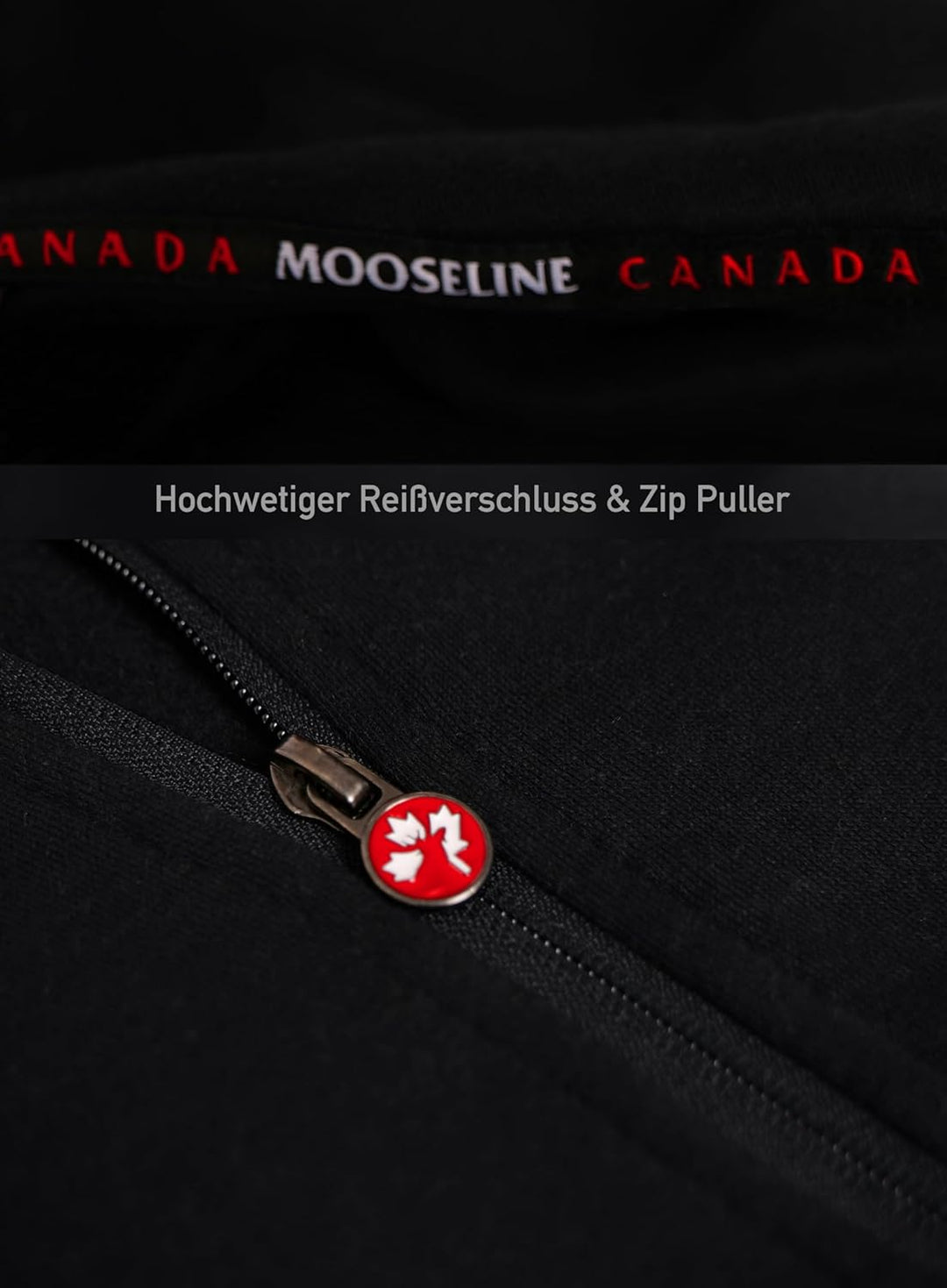 MOOSELINE Herren Sweatjacke Kapuzenjacke Trainingsjacke Hoodie mit Reissverschluss Sweat Jacke S Dun