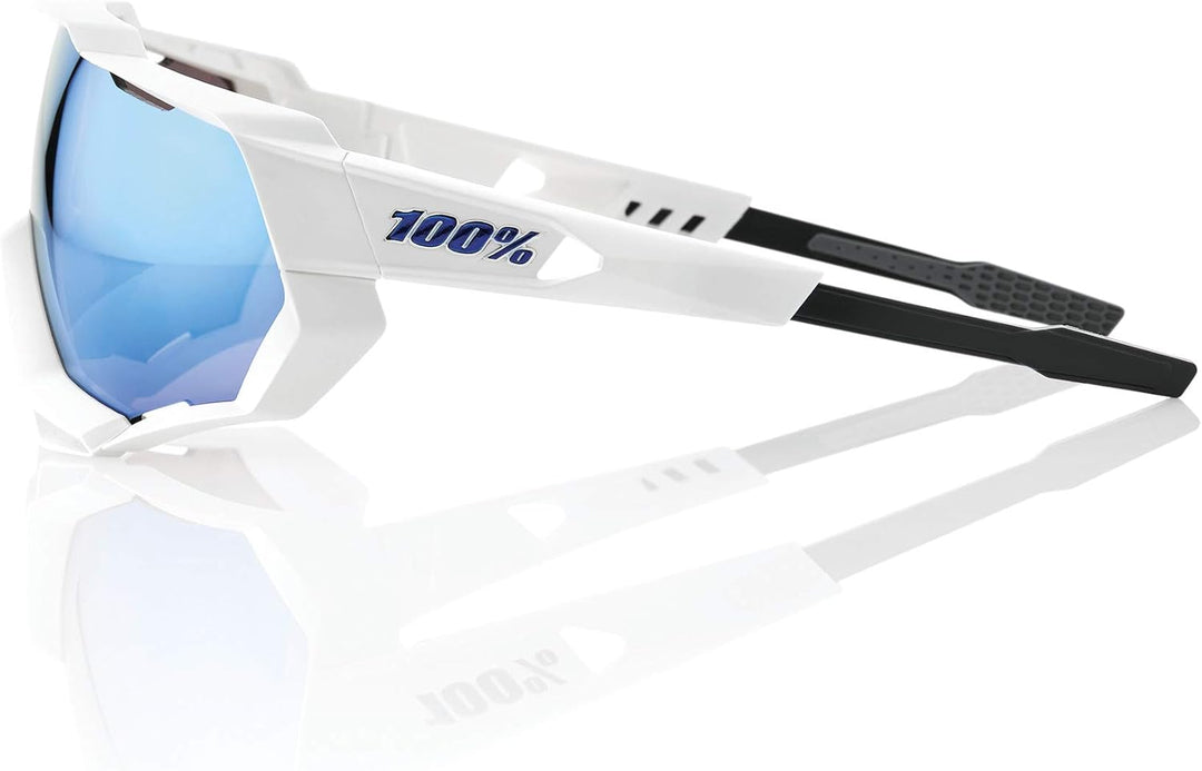 100% Art: uni Status Helment headset Einheitsgrösse Mattweiss – Hiper Blue Multilayer Mirror Lens, E