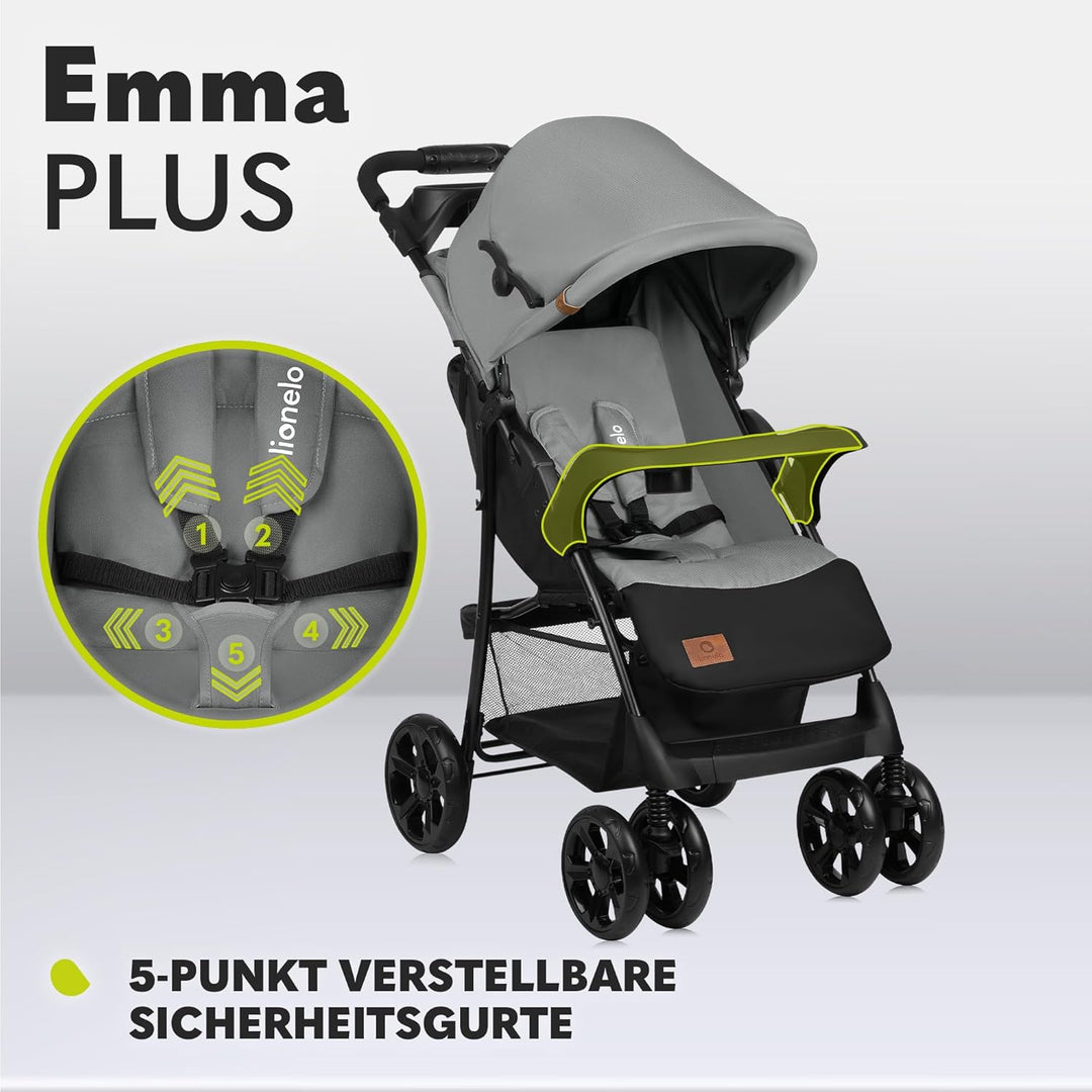 LIONELO Emma Plus Kinderwagen bis zu 15 kg, Kindersportwagen, leicht modern klein Buggy mit Liegepos