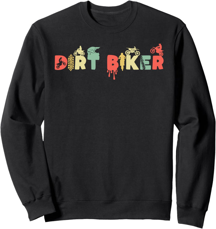 Retro Motocross Biker Dirt Bike - Vintage Supercross Sweatshirt