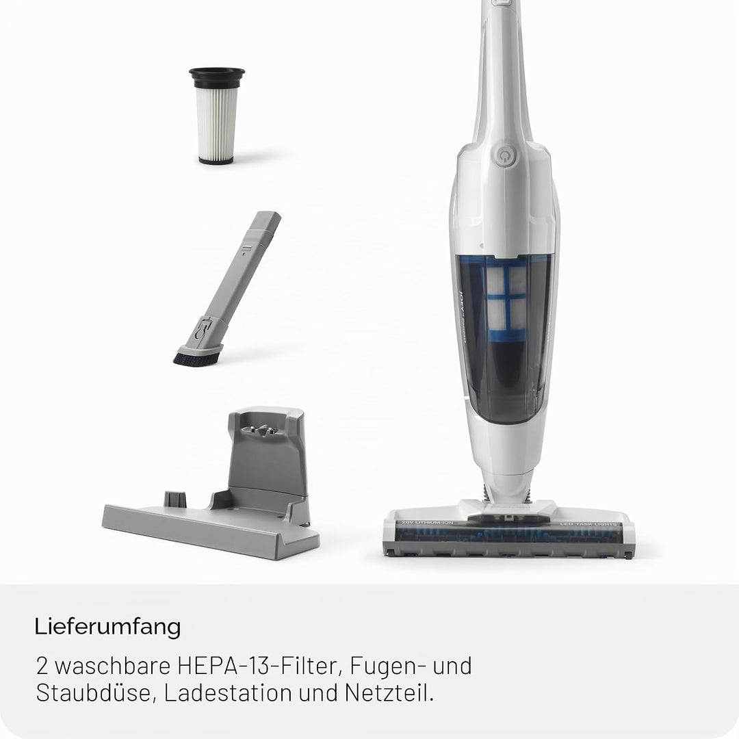 Vacmaster VSD1801EU 2in1 Akku Staubsauger beutellos/bis zu 30 Min.Laufzeit,Elektrische Kehrbesen wit